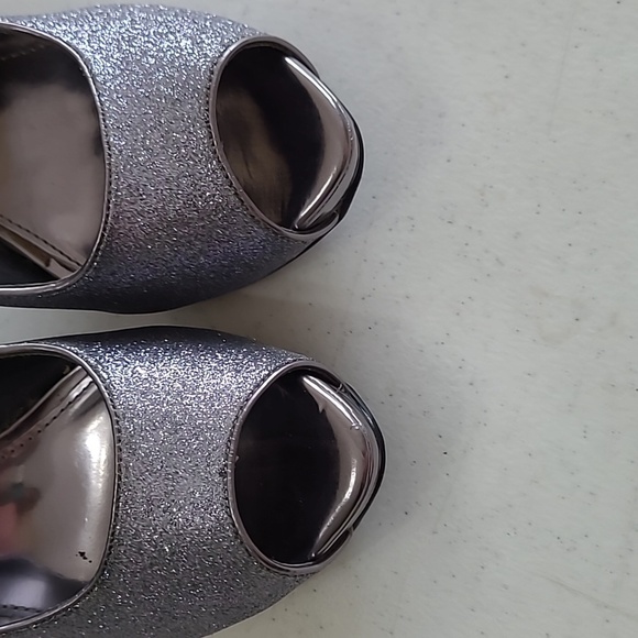 Jacqueline Ferrar Dark Grey/Silver Glitter platform heels size 8 - Picture 5 of 13